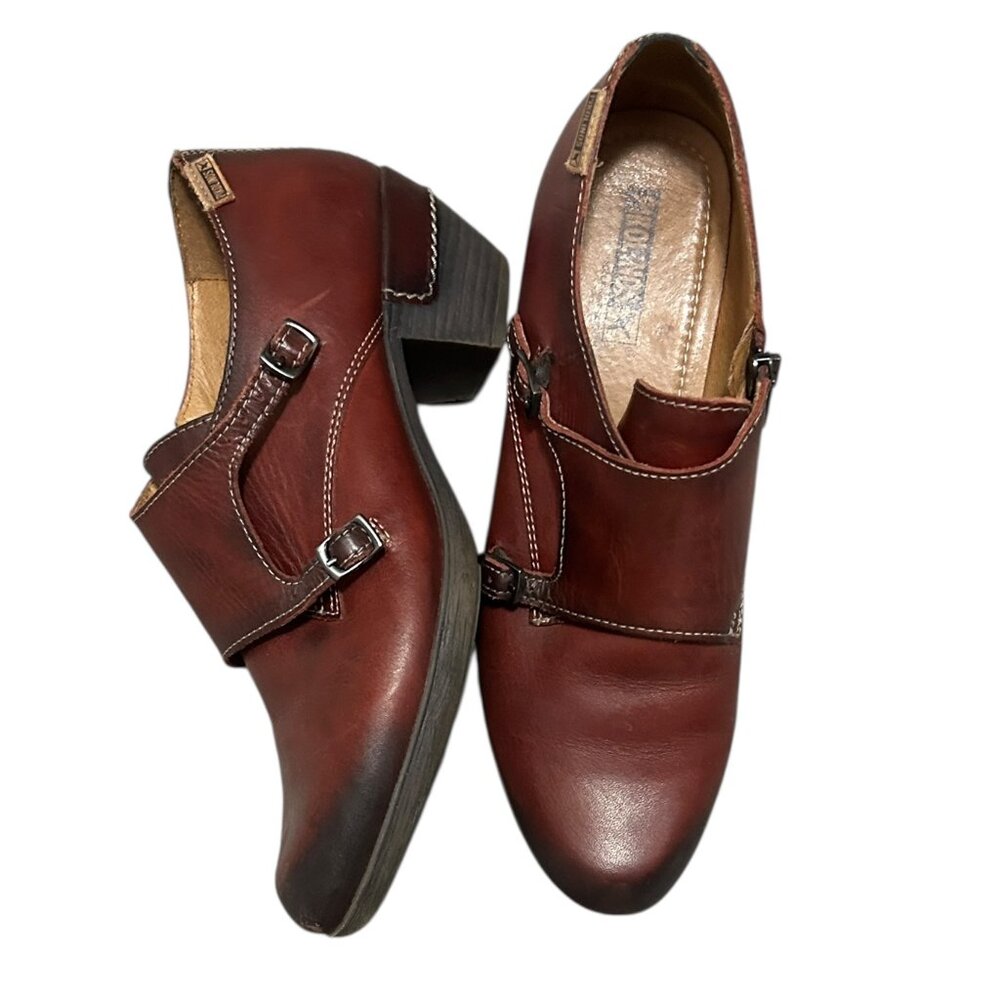 PIKOLINOS Rotterdam Women’s Double Monk Strap Booties Red Leather Sz 40 (US 9.5) - Picture 2 of 9